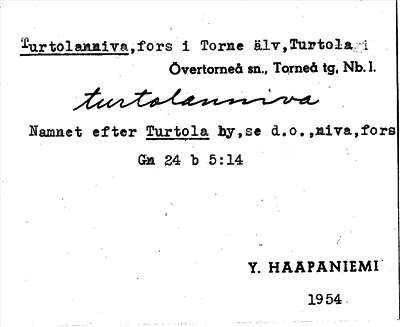 Bild på arkivkortet för arkivposten Turtolanniva