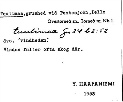 Bild på arkivkortet för arkivposten Tuulimaa
