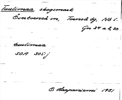 Bild på arkivkortet för arkivposten Tuulimaa