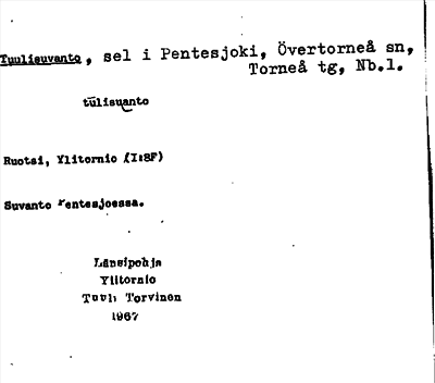 Bild på arkivkortet för arkivposten Tuulisuvanto