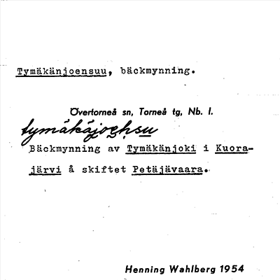 Bild på arkivkortet för arkivposten Tymäkänjoensuu