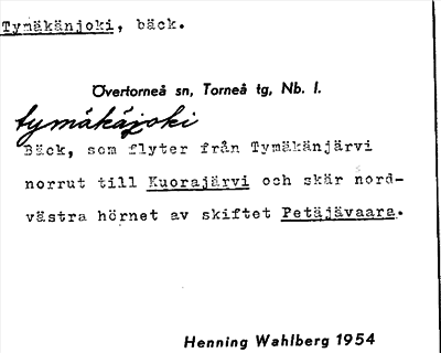 Bild på arkivkortet för arkivposten Tymäkänjoki
