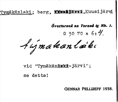 Bild på arkivkortet för arkivposten Tymäkänlaki