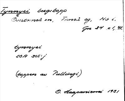 Bild på arkivkortet för arkivposten Tynnyri