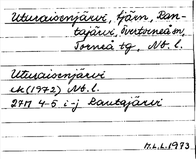Bild på arkivkortet för arkivposten Uturaisenjärvi