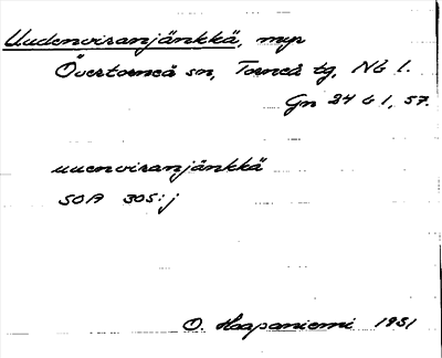 Bild på arkivkortet för arkivposten Uudenviranjänkkä