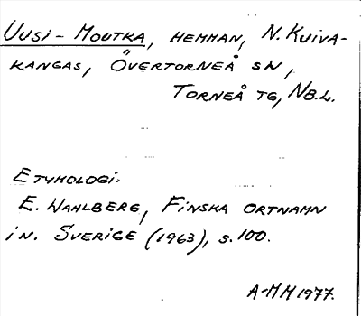 Bild på arkivkortet för arkivposten Uusi-Moutka