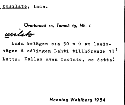 Bild på arkivkortet för arkivposten Uusilato