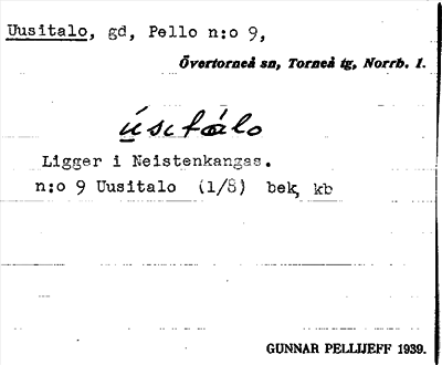 Bild på arkivkortet för arkivposten Uusitalo