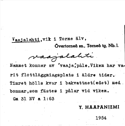Bild på arkivkortet för arkivposten Vaajalahti