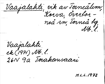 Bild på arkivkortet för arkivposten Vaajalahti