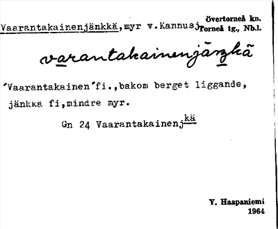 Bild på arkivkortet för arkivposten Vaarantakainenjänkkä
