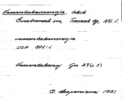 Bild på arkivkortet för arkivposten Vaarantakainenoja