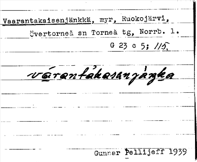 Bild på arkivkortet för arkivposten Vaarantakaisenjänkkä