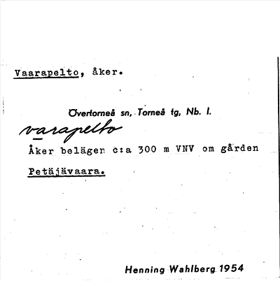 Bild på arkivkortet för arkivposten Vaarapelto