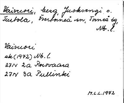 Bild på arkivkortet för arkivposten Vaivuori