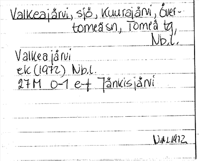 Bild på arkivkortet för arkivposten Valkeajärvi