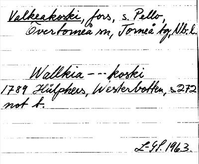 Bild på arkivkortet för arkivposten Valkeakoski