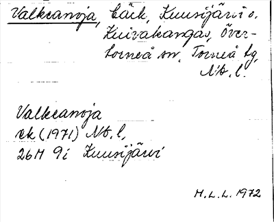 Bild på arkivkortet för arkivposten Valkeanoja