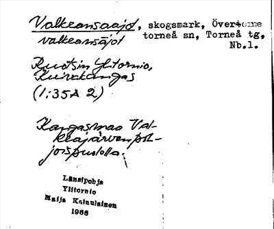 Bild på arkivkortet för arkivposten Valkeansaajot