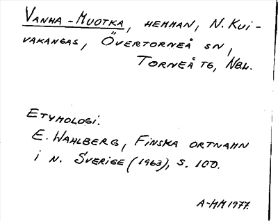 Bild på arkivkortet för arkivposten Vanha-Muotka