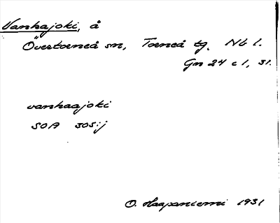 Bild på arkivkortet för arkivposten Vanhajoki