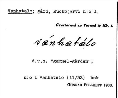 Bild på arkivkortet för arkivposten Vanhatalo