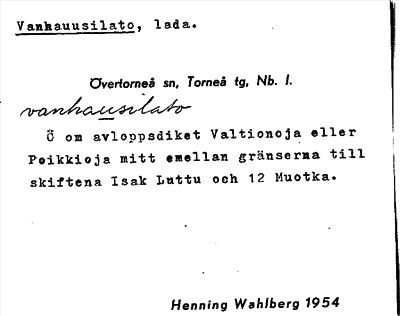Bild på arkivkortet för arkivposten Vanhauusilato