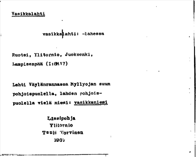 Bild på arkivkortet för arkivposten Vasikkalahti