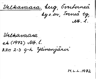 Bild på arkivkortet för arkivposten Velkavaara
