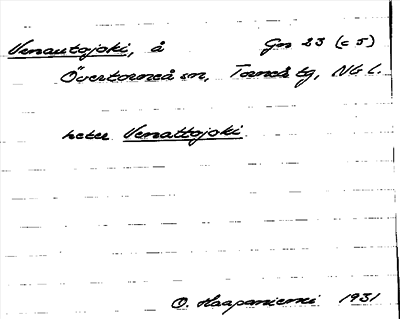 Bild på arkivkortet för arkivposten Venautojoki