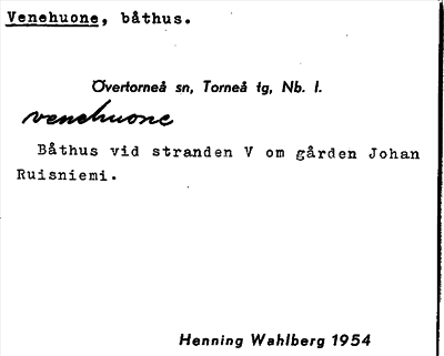 Bild på arkivkortet för arkivposten Venehuone
