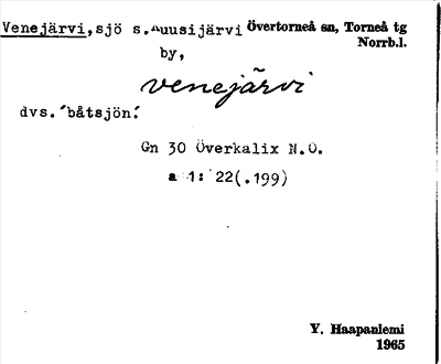 Bild på arkivkortet för arkivposten Venejärvi