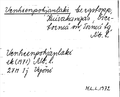 Bild på arkivkortet för arkivposten Venheenpohjanlaki
