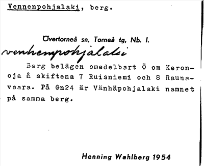 Bild på arkivkortet för arkivposten Vennenpohjalaki