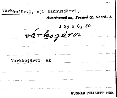 Bild på arkivkortet för arkivposten Verkkojärvi