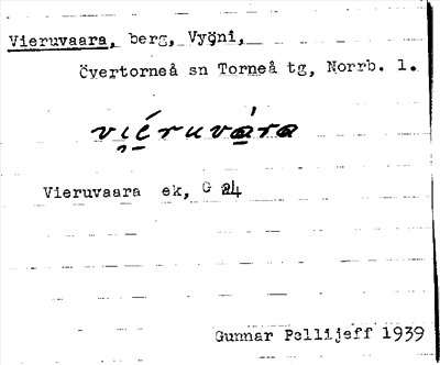 Bild på arkivkortet för arkivposten Vieruvaara