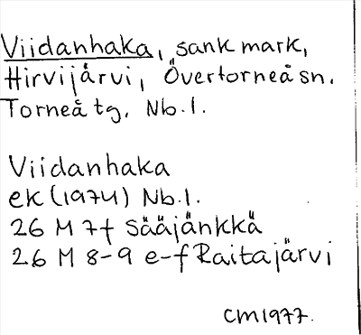 Bild på arkivkortet för arkivposten Viidanhaka