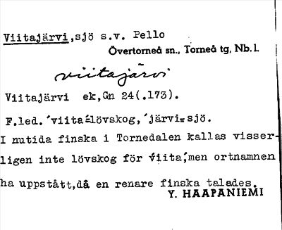 Bild på arkivkortet för arkivposten Viitajärvi