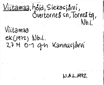 Bild på arkivkortet för arkivposten Viitamaa