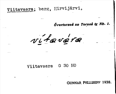 Bild på arkivkortet för arkivposten Viitavaara