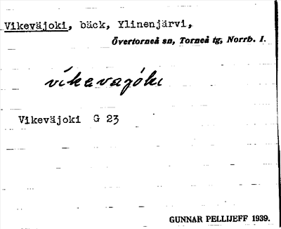 Bild på arkivkortet för arkivposten Vikeväjoki