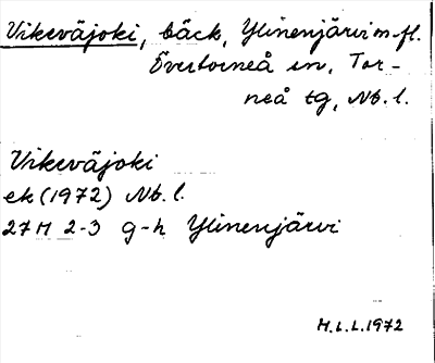 Bild på arkivkortet för arkivposten Vikeväjoki