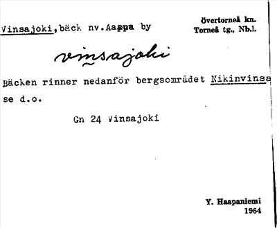 Bild på arkivkortet för arkivposten Vinsajoki