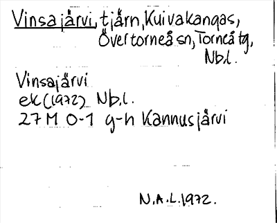 Bild på arkivkortet för arkivposten Vinsajärvi