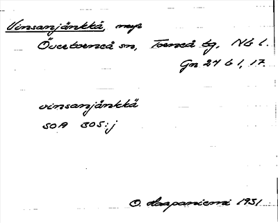 Bild på arkivkortet för arkivposten Vinsanjänkkä