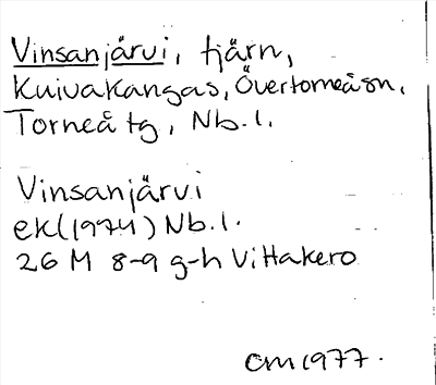 Bild på arkivkortet för arkivposten Vinsanjärvi