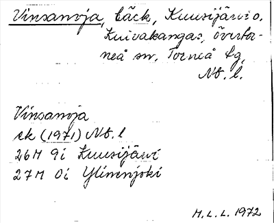 Bild på arkivkortet för arkivposten Vinsanoja