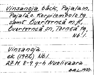 Bild på arkivkortet för arkivposten Vinsanoja