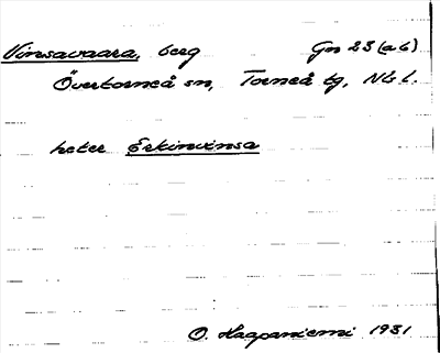 Bild på arkivkortet för arkivposten Vinsavaara